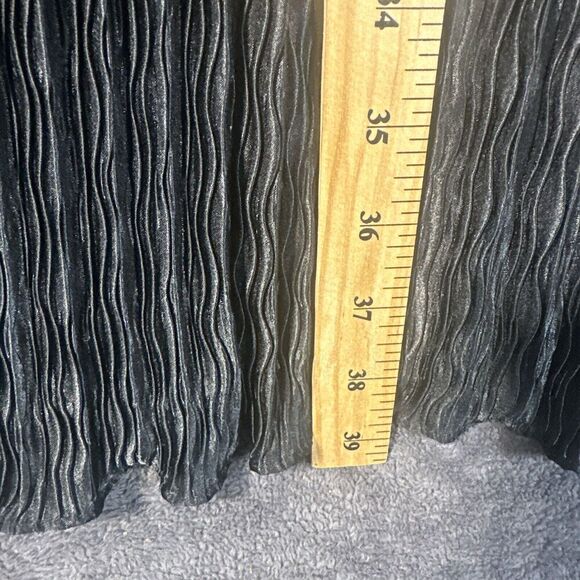 Edith Flagg VTG Pleated MIDI Dress S Black White Puff Sleeve Sequin Flapper Coco - Picture 5 of 12